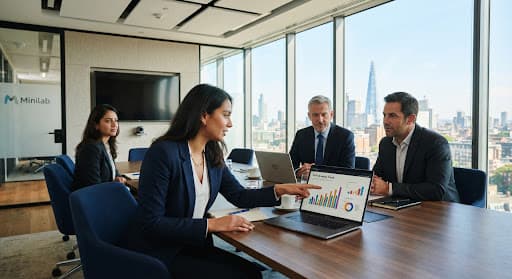 Reunião de consultoria em escritório corporativo